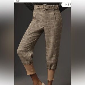 NEW Anthropologie Maeve Plaid Cuff
Leg Pants Womens Size 8 with Belt